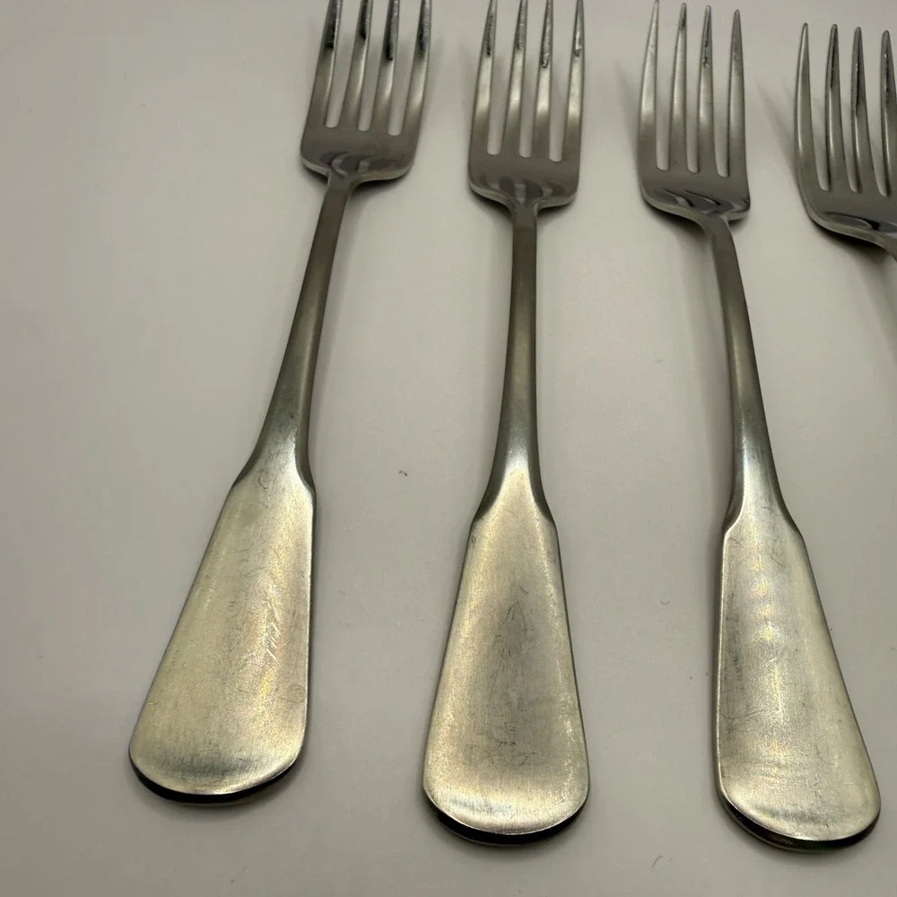Oneida SSS Stainless Steel Dinner Forks Set of 4 Fiddle Pattern 7.5 Inch